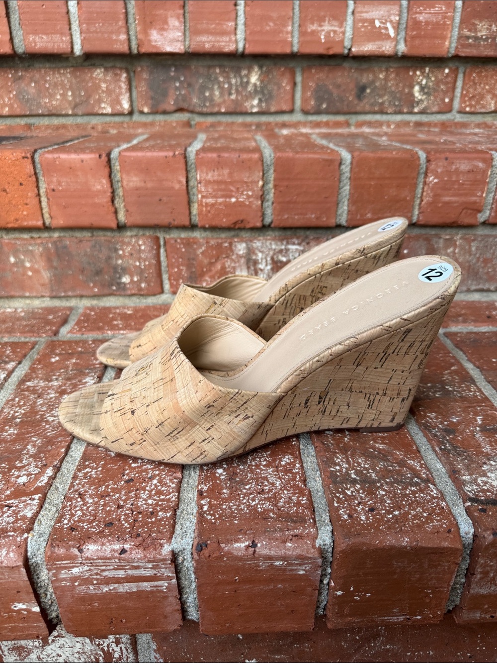 Veronica Beard Dali Natural Cork Platform Wedge Mules Sandals Women Size 12 - Picture 3 of 7